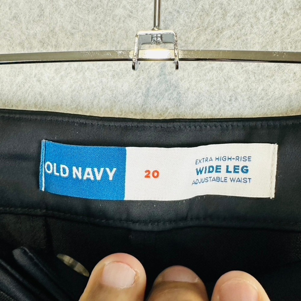 Old Navy Womans 20 Trouser Pants Wide Leg Extra High Adjustable Waist Tuxedo - Picture 8 of 11